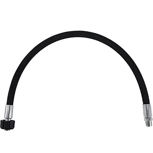 Pressure Washer Whip Hose with Swivel for Pressure Washing, 2 FT (3/8 NPT Solid + M22 Female)