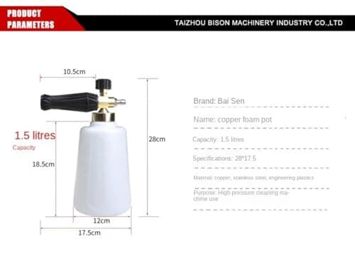 Stainless steel nozzle foam cannon for pressure washer