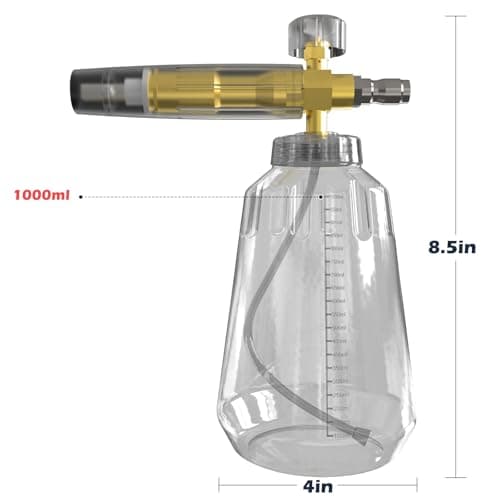 1 Liter Foam Cannon for Pressure Washer - Adjustable Snow Foam Lance with Quick Connect, Perfect for Car Cleaning