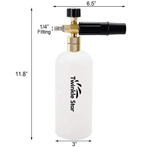 Twinkle Star Short Pressure Washer Gun with Foam Cannon, 5 Nozzle Tips, 1 Liter Foam