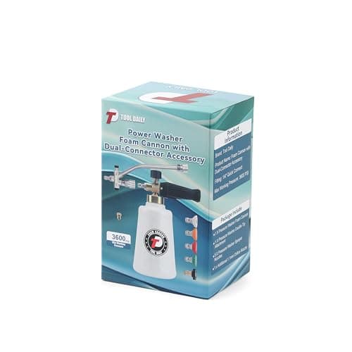 Pressure Washer Foam Cannon with Double Tip, Dual Lance, and 5 Nozzles - 3600 PSI
