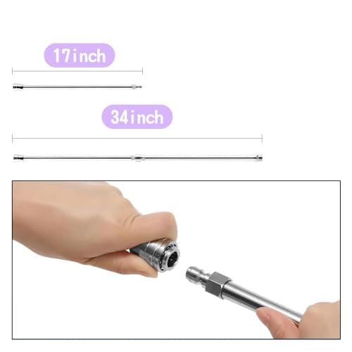Hourleey 2-Pack 17 Inch Pressure Washer Wand, Stainless Steel for Power Wash