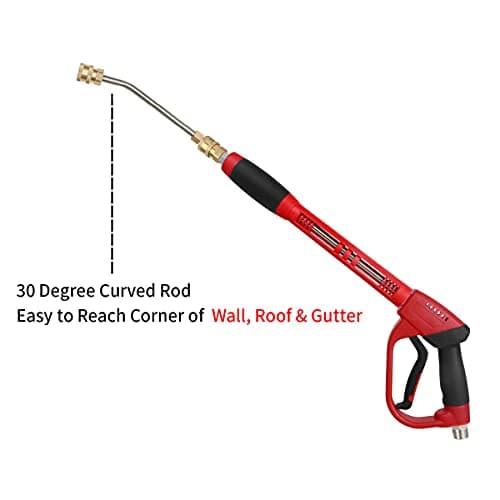 7-Inch Curved 5- Nozzle Tip 5000 PSI Pressure Washer Gun with Extension Wand, M22 Fitting