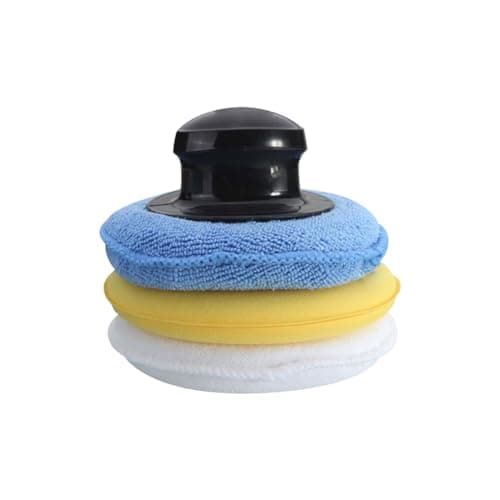 3 Pcs Car Polisher Pads with Handle for Wax & Detailing