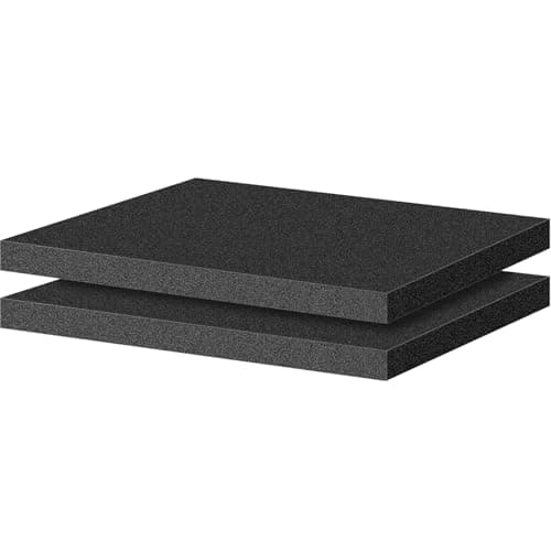 ToLanbbt Polyurethane Foam Sheets, Cuttable Tool Box Case Inserts for Game Box, Craft, Camera Storage, Black Cushion Packing Pads, 2P 16 x 12 x 1 Inch
