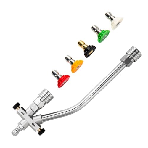 Dual-Connector Foam Cannon Attachment for Pressure Washers, 5 Nozzles, Quick Connect, Car Wash Compatible