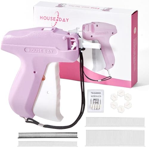 HOUSE DAY Fine Needle Stitch Gun, 6 Needles, 2200 Fasteners, 50 Buttons (Pink)
