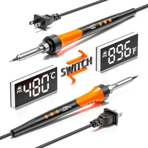 110V 90W Adjustable Temperature Soldering Iron Kit, 10-in-1Gun & 5 Tips