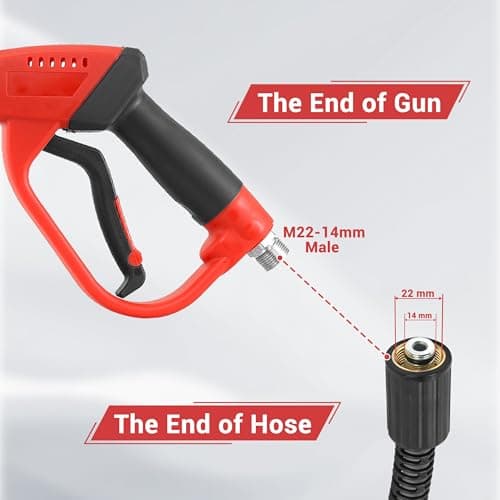 M22-14 Fitting 3600 PSI Daily Pressure Washer Gun & Hose Kit, 50 FT Hose & 5 Nozzle Tips