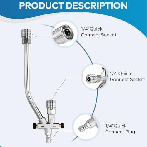 Dual-Connector Foam Cannon Attachment for Pressure Washers, 5 Nozzles, Quick Connect, Car Wash Compatible