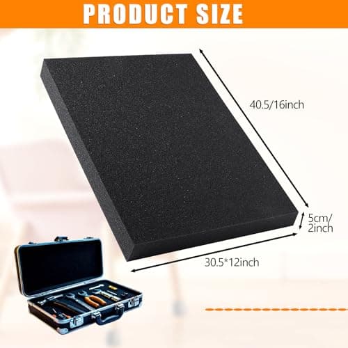 16x12x2 Inch Cuttable Polyurethane Foam Pads for Tool Box and Cases