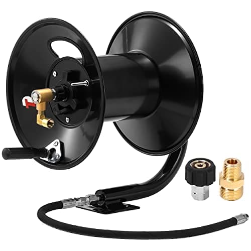 150 FT Heavy Duty Steel Hose Reel for Power Washers, 3/8 Hand Crank, 4000 PSI