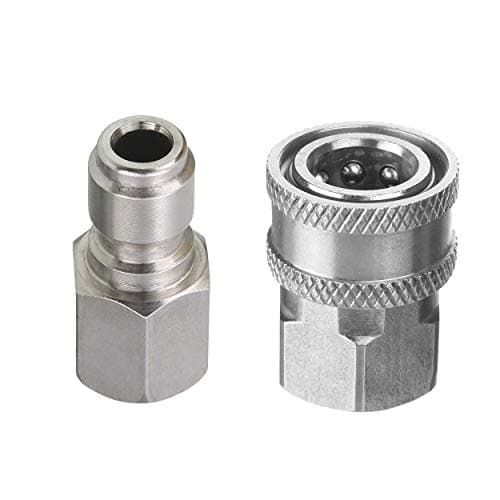 Pressure Washer Adapter Set, 3/8 Inch Quick Connect Kit, Female Fitting, Stainless Steel, 5000 PSI