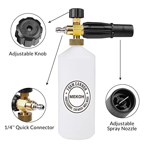 1 Liter Adjustable Foam Cannon Snow Foam Lance with 1/4" Quick Connector for Car Wash Detailing Cleaning
1 Liter Adjustable Foam Cannon Snow Foam Lance with 1/4" Quick Connector for High Pressure Washers
1 Liter Adjustable Foam Cannon Snow Foam Lance