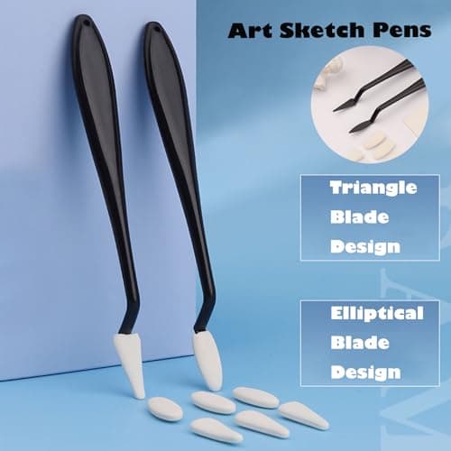 4PCS Paper Art Blending Blenders Stumps & Erase Sponges, 2 Head Types, Sketch Drawing Tools