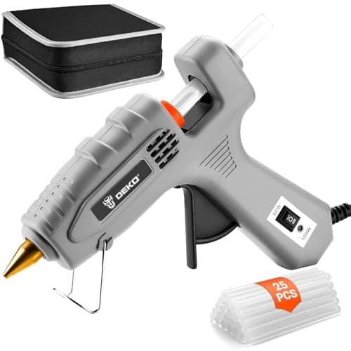 DEKOPRO Full Size 60/100Watt Dual Temp Hot Glue Gun Kit with 25 Sticks & Storage Case