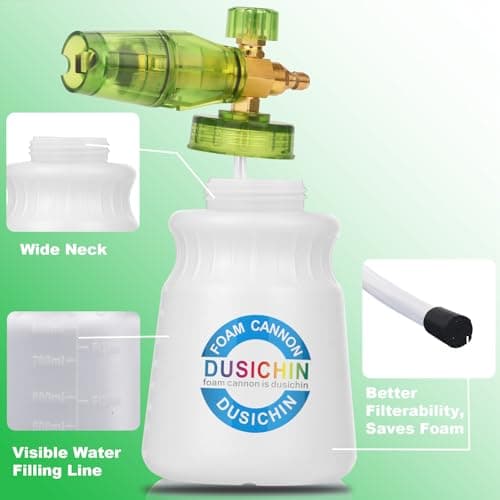 DUSICHIN 4000 PSI Foam Cannon Pressure Washer Gun Kit, Dual Tip Soap Lance, 7 Sprayer Nozzles