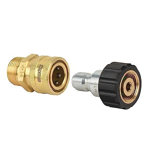 McKillans® Pressure Washer Quick Connect Kit M22-14mm to 3/8" Male Female Quick Disconnect Kit Brisk Usage for Professionals and DIYers In Yard and Garage Durable Brass Construction