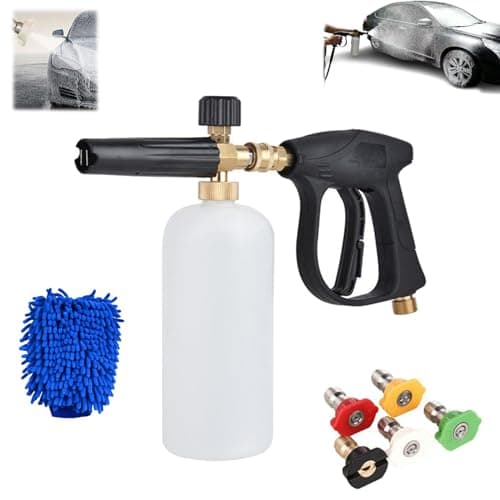 Foam Cannon Accessory for Pressure Washer with 5 Angle Nozzles and Quick Connector