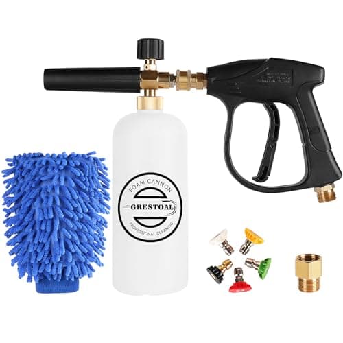 3000 PSI Snow Foam Lance with 5 Nozzles, 1/4 Inch Quick Connect, 1 Liter