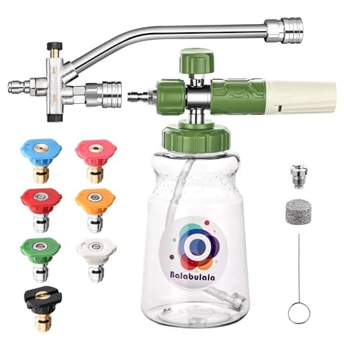 Balabulala Pressure Washer Dual Connector Foam Cannon with 5 Nozzles, 3600 PSI