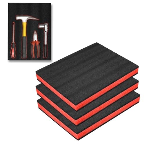 3Pack Cuttable Polyurethane Foam Sheets for Drawer Liner and Storage Organizer - RED&BLACK (16X12X2)  
3Pack Polyethylene Tool Foam Sheets for Toolbox Storage - RED&BLACK (16X12X2)  
Polyurethane Foam Sheets for Kaizen Organizing Drawer Liners - RED&