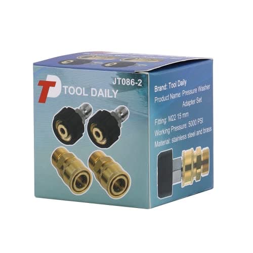 Tool Daily Pressure Washer M22 Adapter Set, 5000 PSI, 4 Pcs