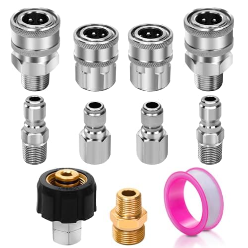 11 Pack 3/8" NPT Quick Connect Pressure Washer Fittings & Adapters