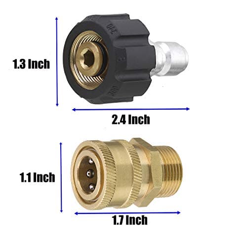 Pressure Washer Adapter Set for Daily Users, Quick Connect Kit, M22 14mm Swivel to M22 Metric Fitting, 5000 PSI