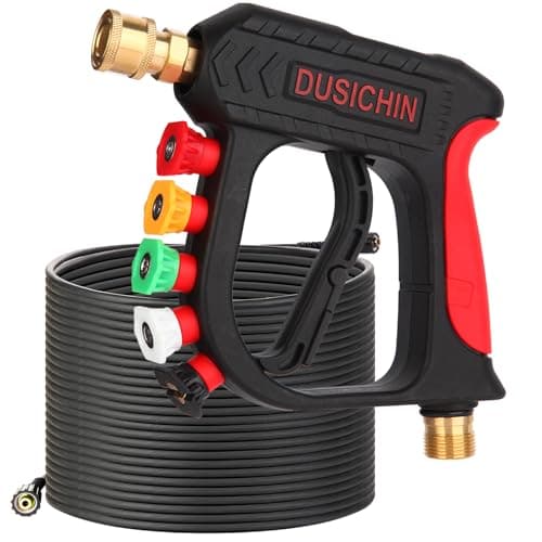 DUSICHIN Car Wash Foam Cannon with 5 Nozzle Tips and Swivel Connector