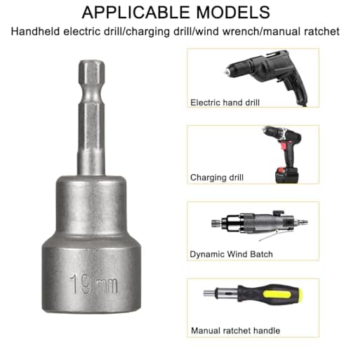 2PCS RV Camper Scissor Jack Socket Bit Set, Magnetic Quick Connect 1/4" Hex Shank Driver Bit