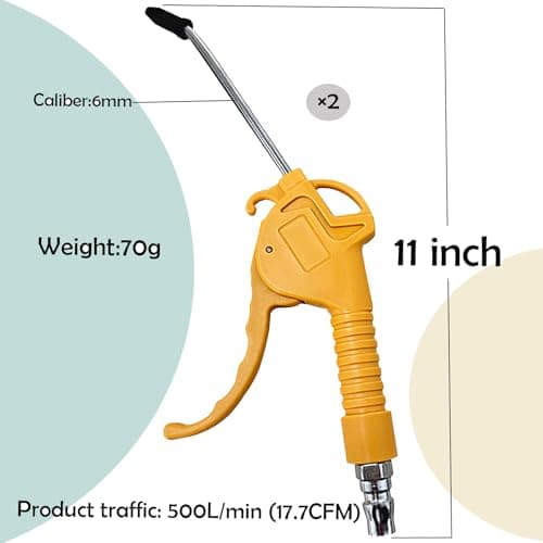High Volume Power Pneumatic Dust Removing Gun with Joint (Deep Yellow, 2 Pack)