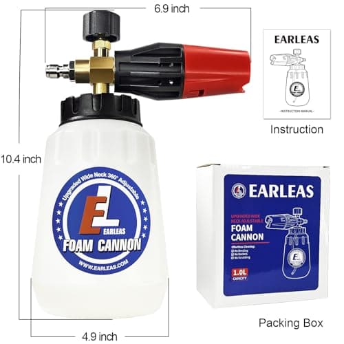 Professional Snow Foam Lance for Pressure Washer 1 Liter Bottle 1/4 Inch Quick Connector Car Glass Wall Cleaning
| Pressure Washer Snow Foam Lance 1 Liter Bottle 1/4 Inch Quick Connector Ideal for Car and Exterior Surface Cleaning
| 1/4 Inch Quick C