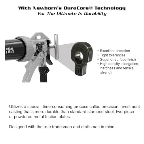Newborn 620AL Green Aluminum Caulk Gun - 18:1 Thrust Ratio, 20 oz Capacity