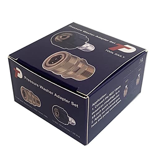 Pressure Washer Adapter Set for Daily Use, Quick Connect Kit, Metric M22 15mm Female to M22 Male Fitting, 5000 PSI