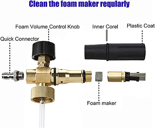 Short Pressure Washer Gun with Foam Cannon Kit for Pressure Washer - 1 Liter