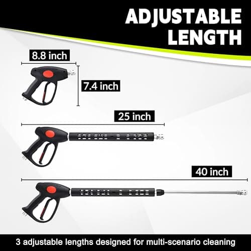M MINGLE 50 FT Power Washer Hose Kit, 5 Nozzle Tips, Ryobi, Simpson, Craftsman Compatible