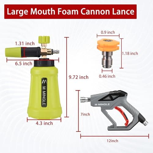 M MINGLE High Pressure Washer Gun 4000 PSI Snow Foam Lance Kit