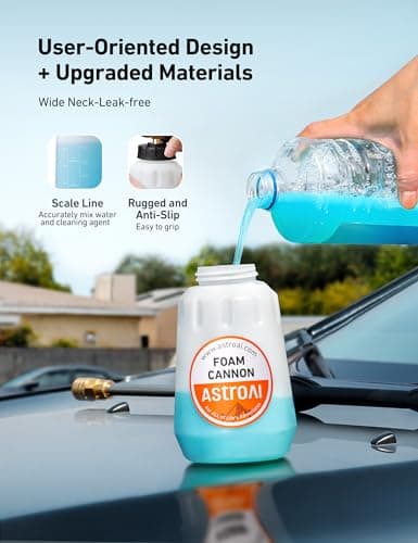 AstroAI Heavy Duty Car Foam Blaster with 1L Bottle & 5 Nozzles