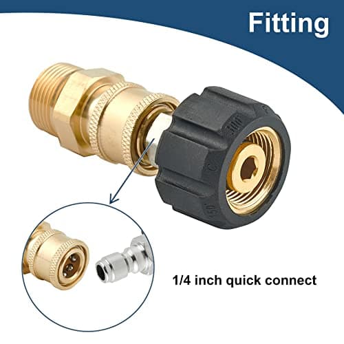 Quick Connect Fittings M22 14mm to 1/4 Inch Adapter Set, 4 Pieces