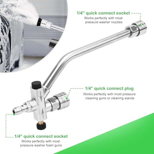 Dual Quick Connect Foam Cannon Nozzle for Pressure Washer with Car Soap Wand