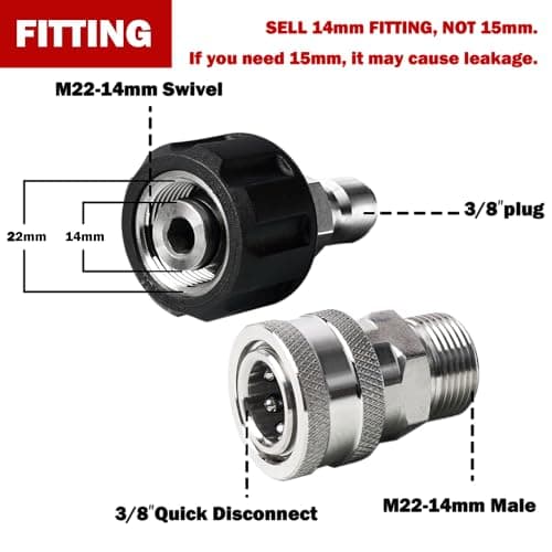 M22 Metric Quick Connect Kit, 4-Pack Stainless Steel Swivel