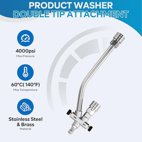 Dual-Connector Foam Cannon Attachment for Pressure Washers, 5 Nozzles, Quick Connect, Car Wash Compatible