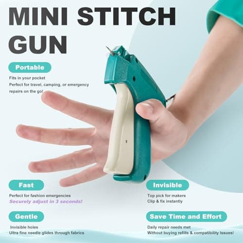 YALLMISYWELL Mini Stitch Gun for Quick Clothing Fixes