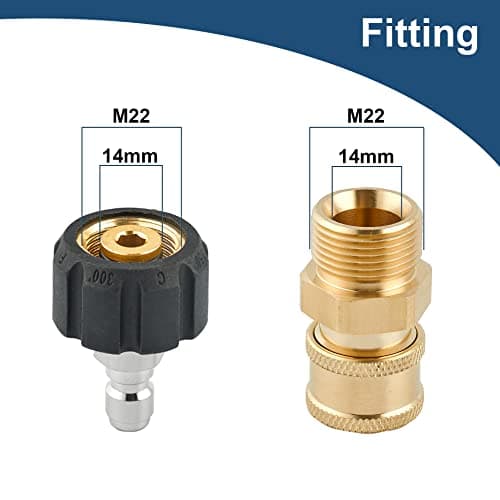 Quick Connect Fittings M22 14mm to 1/4 Inch Adapter Set, 4 Pieces