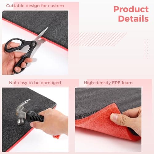 18x12x1 Inch Non-Slip EPE Toolbox Liner Mats for Storage Organization
| Cuttable Tool Shadow Organizer for 6 Pack Tool Box Foam
| 6 Pack 18x12x1 Inch Foam Inserts for Cases - Non-Slip EPE Toolbox Liner Mats