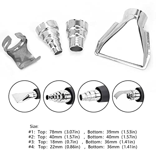 4Pcs Heat Gun Nozzles & Accessories for Mini Electric Heat Guns Industrial Tools Shrink Wrap