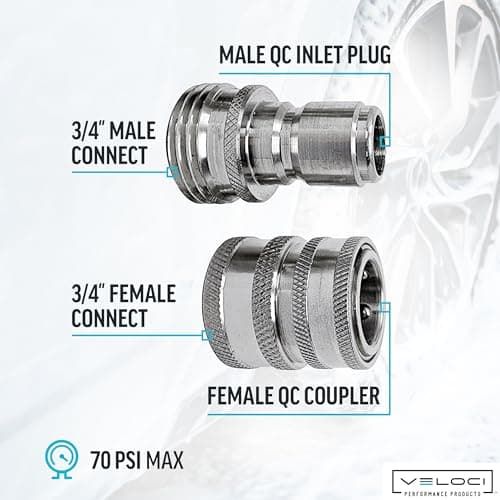 MTM Hydro Pressure Washer Adapter Set, 4 Piece 3/4" Quick Connect Kit