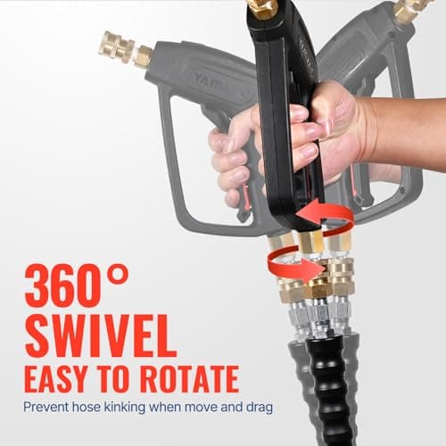 YAMATIC 3/8" Quick Connect Pressure Washer Gun with Swivel Brass