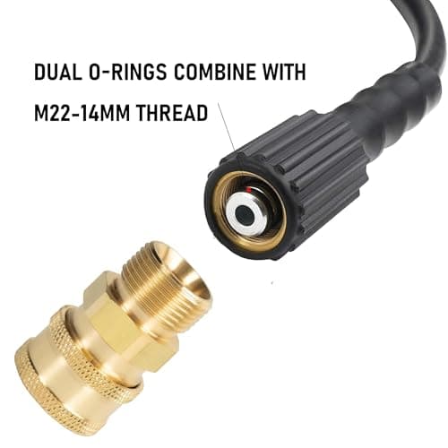 4-Pack 5000 PSI Pressure Washer Quick Connect Kit, M22 14mm to 3/8"